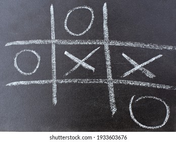 tic tac toe game on blackboard with chalk grid, naughts and crosses - Powered by Shutterstock