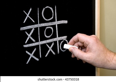 Tic Tac Toe on a chalk board - Powered by Shutterstock