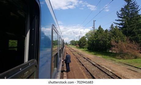 Ticket inspector and train