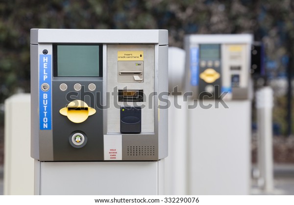 Ticket machine at the\
exit of a car park