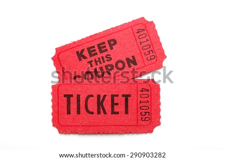 Ticket/ ticket on white background