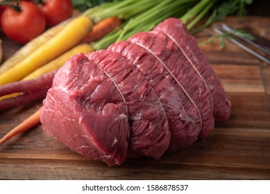 Tied Top Round Beef For Roast Beef With Vegetable