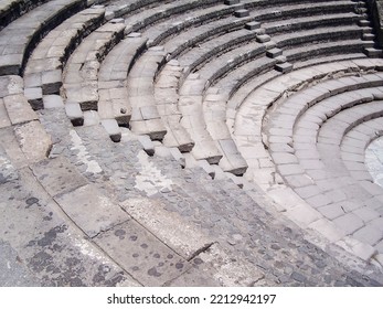 Tiered Seating Inside The Amphitheatre At Pompeii, Italy