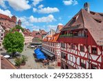 Tiergartnertor Square in the old town of Nuremberg, Bavaria