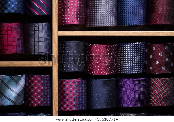 Ties Drawer Colorful Ties On Shelf Stock Photo Edit Now 396109714