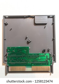 Tiffin, Iowa, USA - 12/2018: Nintendo NES Cartridge Circuit Board