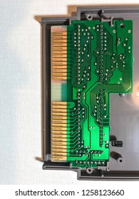 Tiffin, Iowa, USA - 12/2018: Nintendo NES Cartridge Circuit Board