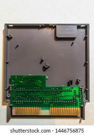 Tiffin, Iowa, USA - 12/2018: Nintendo NES Cartridge Circuit Board