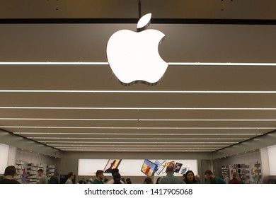 Tigard, Oregon, USA - June 6, 2019: Apple Store In Washington Square Shopping Mall.