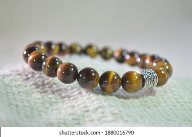 Tiger Eye Bracelet, Brown-yellow Stone.