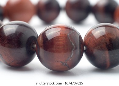 Tiger Eye Bracelet Isolated On White Background.