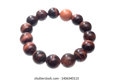 Tiger Eye Bracelet Isolated On White Background.