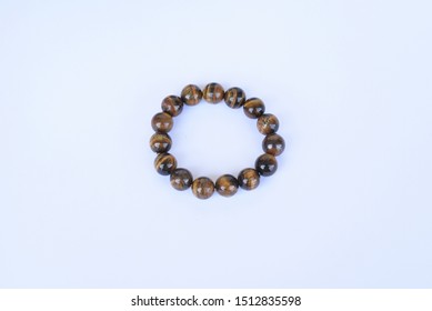 Tiger Eye Bracelet On White Background