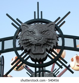 Tiger Head Metalwork At Detroit Comerica Park