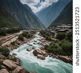 Tiger Leaping Gorge is a stunning and dramatic river canyon located in the Yunnan Province of China. Carved by the Yangtze River between the Haba Snow Mountain and the Jade Dragon Snow Mountain.