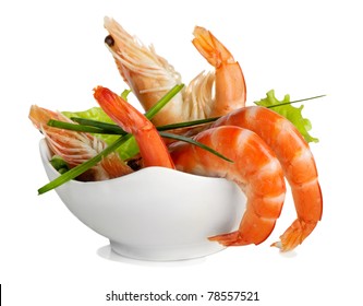 tiger shrimps isolated on white
