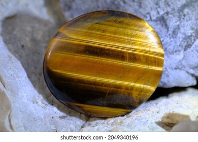 The Tiger's Eye Gem. The Most Valuable Tiger's Eye Has Wide Light Stripes With Iridescence.