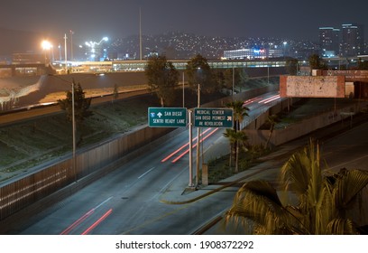 Tijuana, Baja California, Mexico - December 29 2018. Night At Downtown