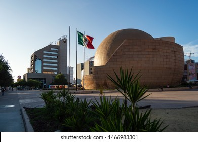 TIJUANA, BAJA CALIFORNIA / MEXICO, JULY 28 2019: View of the IMAX dome at Cultural center of Tijuana (Centro cultural Tijuana (CECUT)