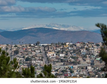 Tijuana, Baja California, Mexico - November 30, 2019. Winter, Snowy Mountain 