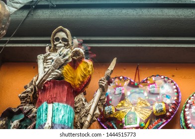 Tijuana, Mexico - AUGUST 2, 2012 - Objects Of Devotion To Dia De Los Muertos In The Municipal Market