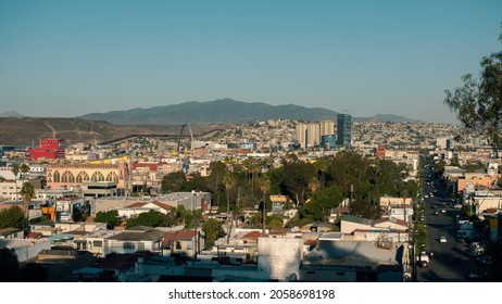 TIJUANA, MEXICO - OCTOBER 16, 2021: Us border. Downtown Tijuana