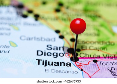 Tijuana Pinned On A Map Of Mexico
