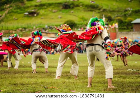 Tikapallana fest in Apurimac Peru where colorful handmade costumes are danced and displayed