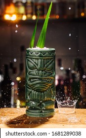 Tiki Mug Cocktail Bar Green