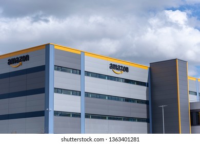 Tilbury, United Kingdom - April 4, 2019: Amazon Distribution Center At Tilbury Essex. - Image