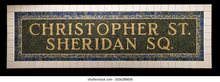 Tile Christopher Street/Sheridan Sq. , NYC MTA Subway Sign