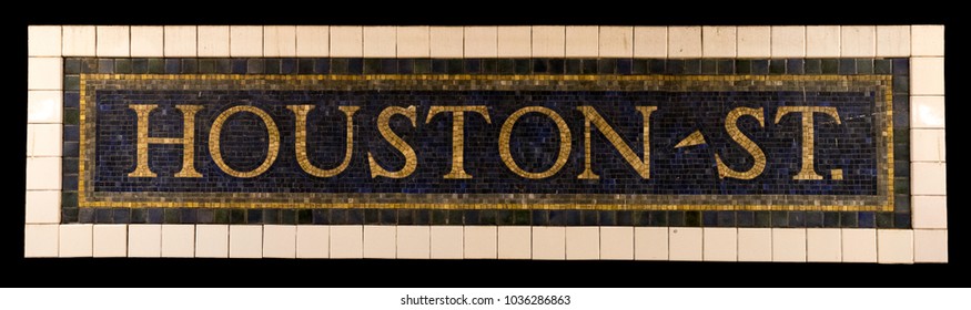 Tile Houston Street Subway Sign, NYC MTA