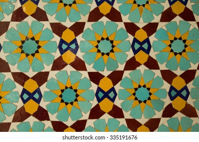tile panel in the 16th century Qajar dynasty World Heritage Golestan Palace, Tehran, Iran