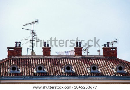 Similar – Image, Stock Photo British chimneys Town