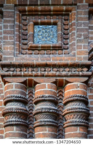 The tile of the Temple of the Beheading of John the Baptist in the city of Yaroslavl, Russia, created in the 17th century