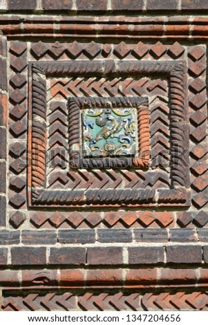 The tile of the Temple of the Beheading of John the Baptist in the city of Yaroslavl, Russia, created in the 17th century