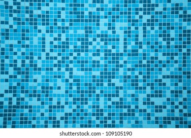Tile Texture Background Of  Swimming Pool Tiles