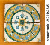 tile for wainscoting and flooring, edge tile, around 1544, Aragonese Mudejar tile makers, Huesca Diocesan Museum, Aragon community, Spain