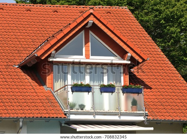 Tiled Roof Renovated Dormer Window Balcony Stock Photo Edit Now