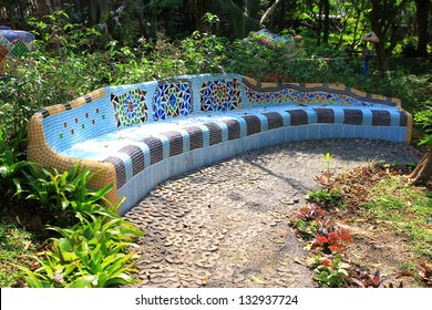 Mosaic Tiles Bench Outdoors Hd Stock Images Shutterstock