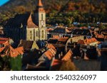 Tilt shift effect on Black Church in Braşov Romania