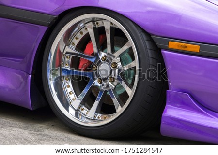 tilted tire in sports car