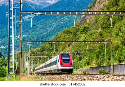 Tilting High-speed Train On The Gotthard Railway. The Traffic Will Be Diverted To The Gotthard Base Tunnel In December 2016.