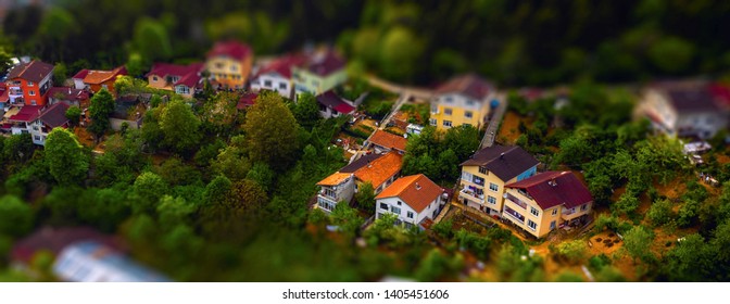 Tilt-Shift / miniature houses in forest - Shutterstock ID 1405451606