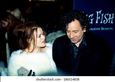 Tim Burton, Director, And Helena Bonham Carter At Premiere Of BIG FISH, 12/4/2003