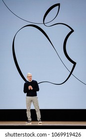 Tim Cook, Chief Executive Officer Of Apple Inc., Speaks During The Launch Event For The IPad 6 At Lane Technical College Prep High School In Chicago, Illinois, U.S., March 27, 2018.