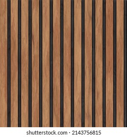 Timber batten madeira ripada ripped wood panels pattern interior design decorative hardwood wooden material board wallpaper interior construction background  - Shutterstock ID 2143756815