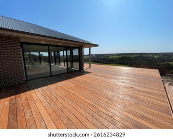Timber deck looking over valley 