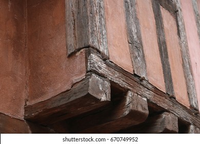 Timber frame close up. Close up of oak timber framing from an English Medieval house.