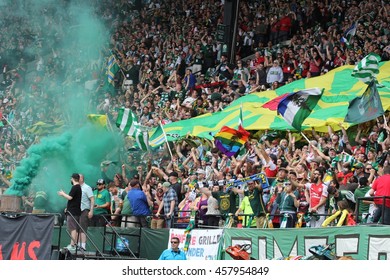 The Timbers Army On Motion At Providence Park In Portland,OR USA 7,17,2016.